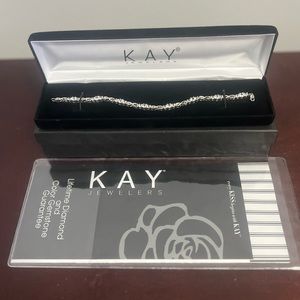 Kay Jewelers Infinity Bracelet Lab-Created White Sapphires Sterling Silver